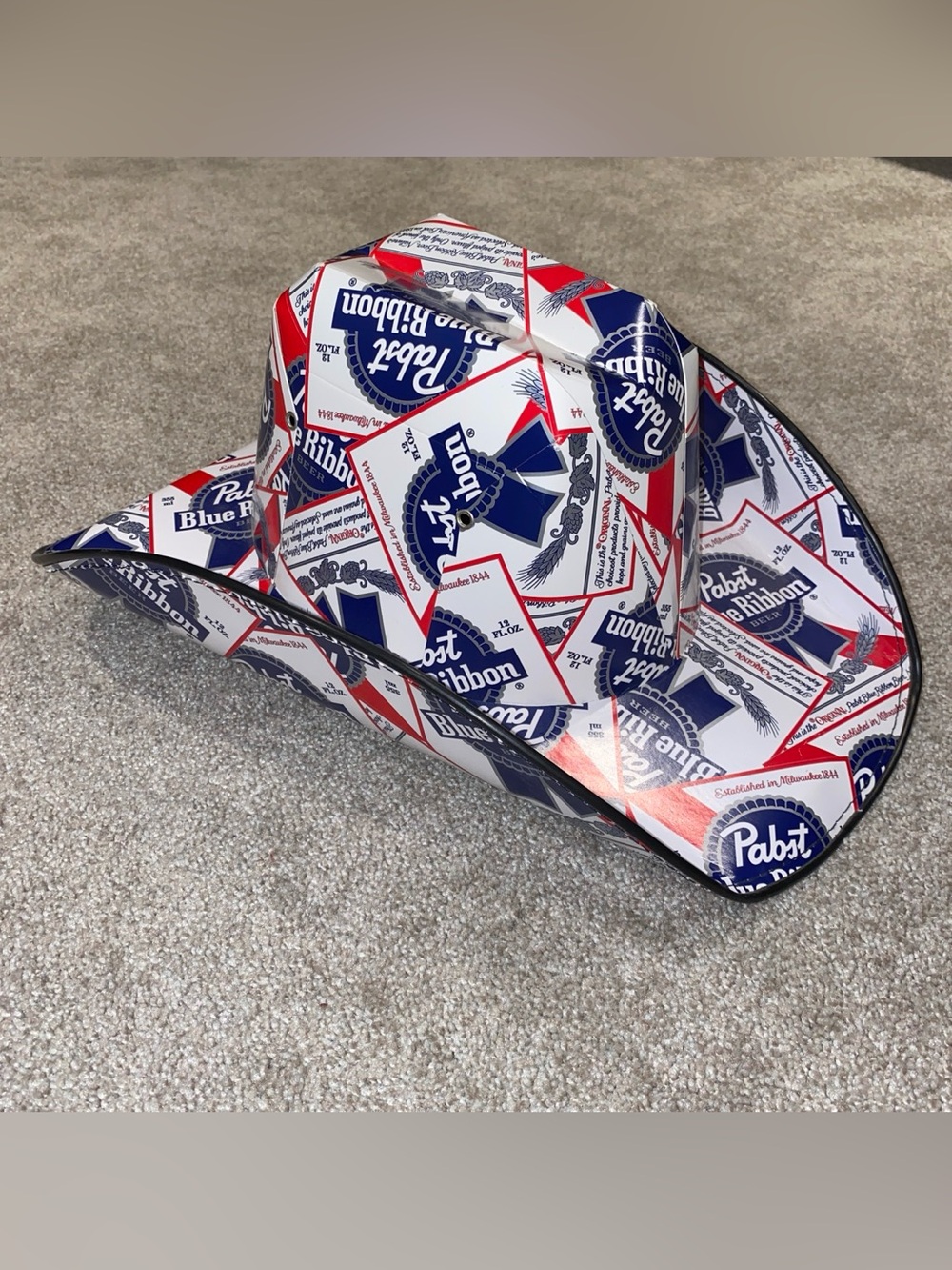 Pabst Blue Ribbon Cardboard Cowboy Party
Hat Adult Unisex